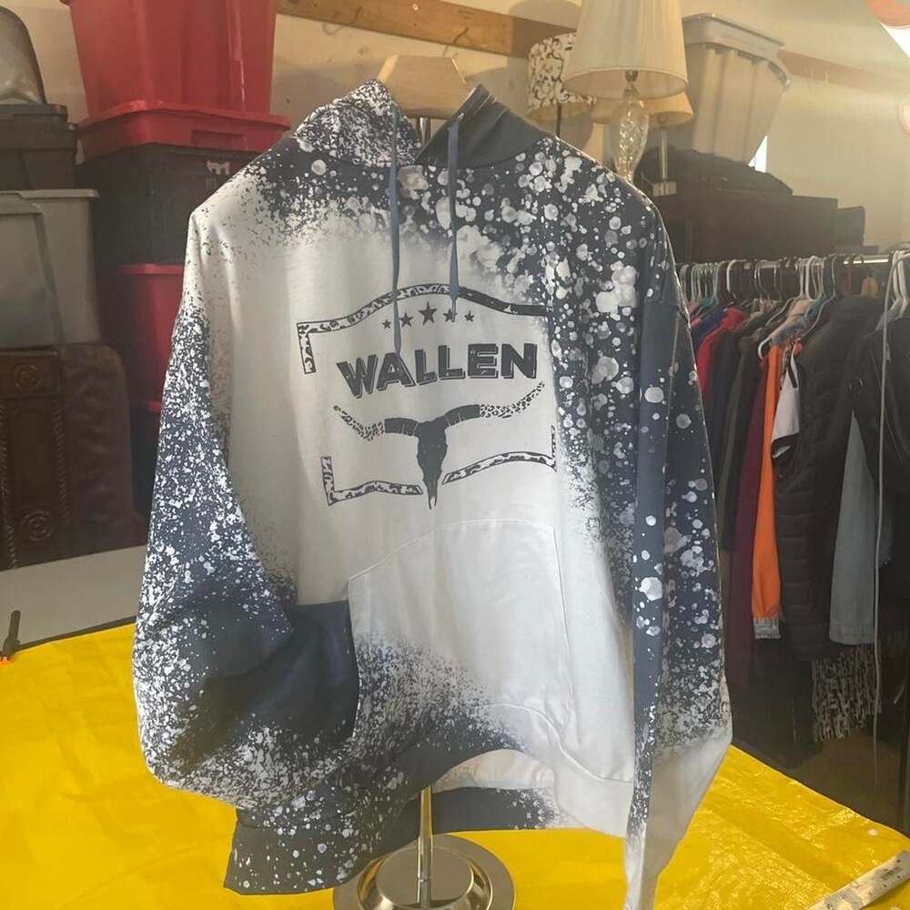 Morgan Wallen Bleached Leopard Longhorn Skull Graphic Hoodie